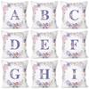 Purple Alphabet Print Pillow Cover, Zippered & Removable Washable, Home Bedroom Cushion Cover