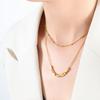 p1505-gold double layer necklace