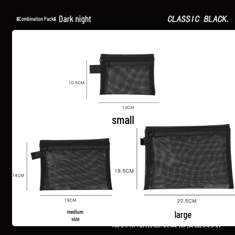 Transparent Mesh Portable Storage Bag for Data Cables, Earphones, Cards - Large Capacity Everyday Organizer