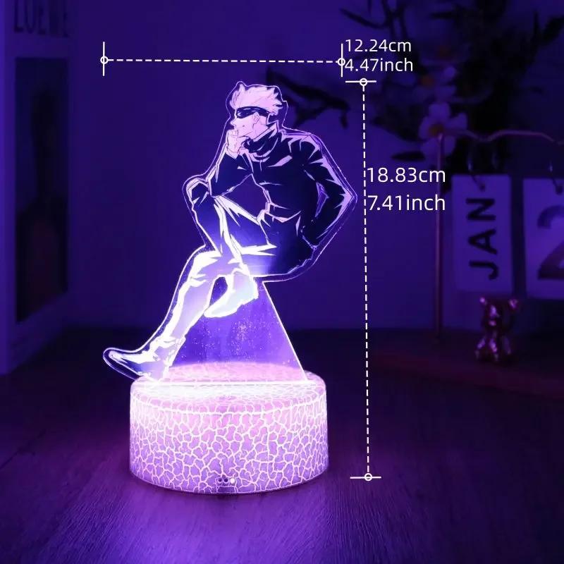 Anime Figuren 3D Lampe Jujutsu Kaisen LED Nachtlicht Actionfiguren Satoru Gojo Fernbedienung Raumdeko Lampen Weihnachtsgeschenke
