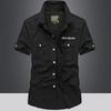 Men Multi Pockets Tooling Shirts Summer Short Sleeve Shirts High Quality Men Cotton Casual Shirts Size 5XL
