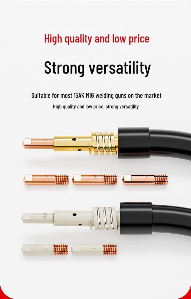 15AK Euro Style Copper-Plated Contact Tip for Gas/No-Gas MIG Welders