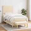 Box Spring Bed with Mattress Cream 90 x 190 cm Fabric
