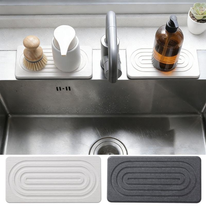 2Pieces Natural Water Absorbing Stone Soap Holder Tray For Bathroom Countertop And Sink Organization Counter Top