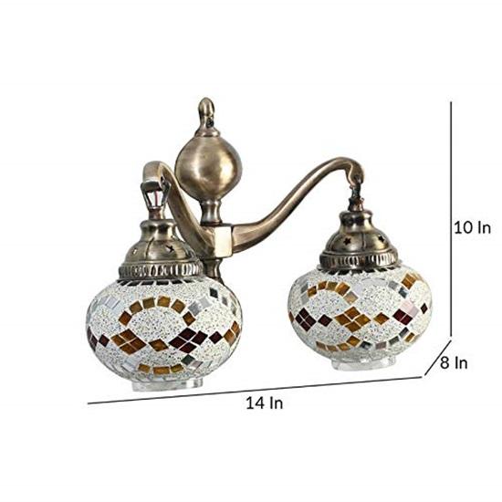 

Двойной металлический настенный светильник, бра из латуни в португальском стиле