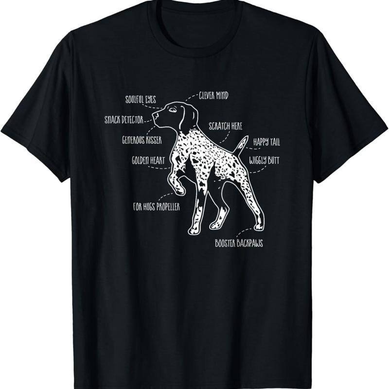 

Anatomy Of A German Shorthaired Pointer GSP Dog Lover T Shirt - Men s Summer Cotton Graphic Tee S разноцветный