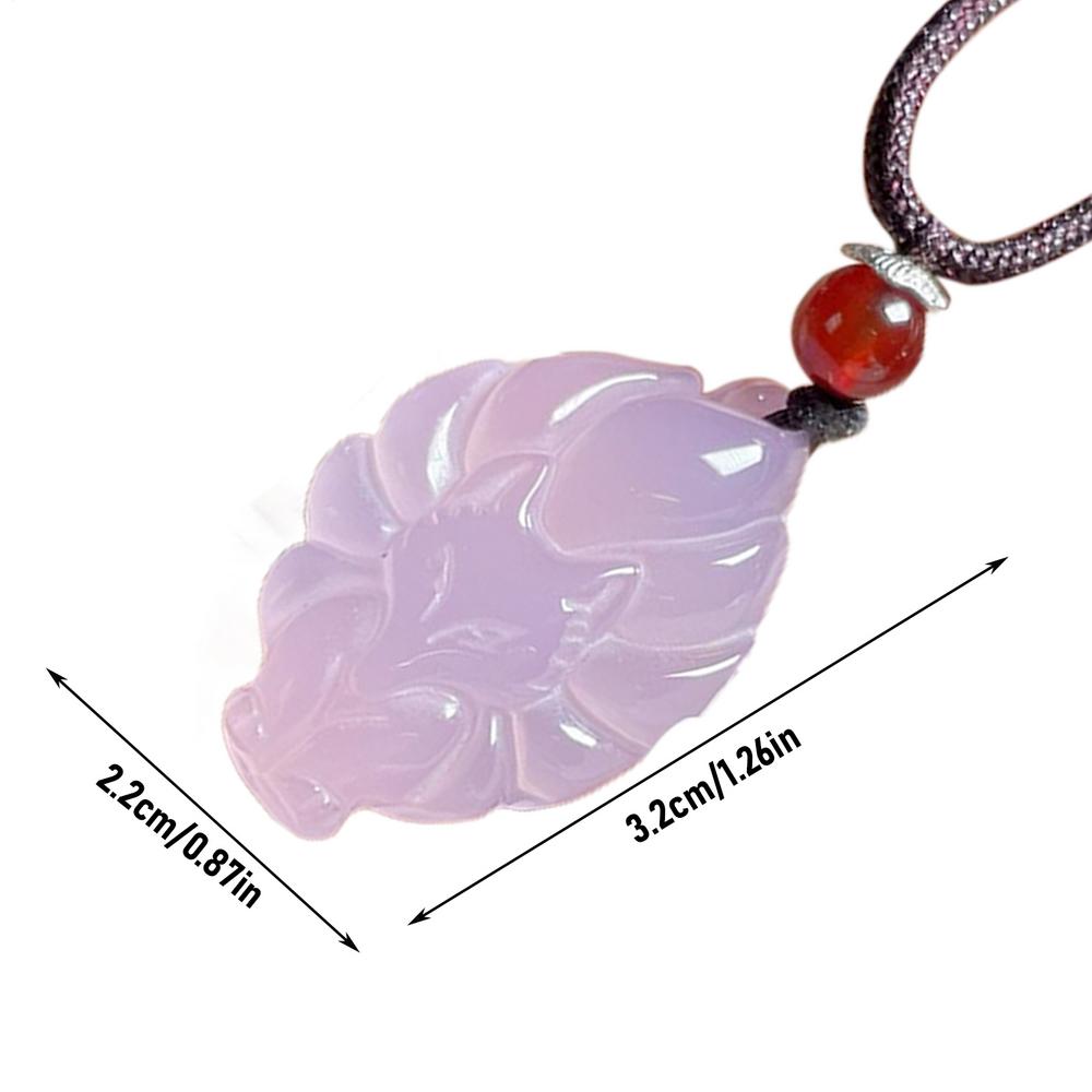 1pcs White Chalcedony Nine-tailed Fox Pendant Unisex Chinese Animal Lucky Amulet Clothing Accessories Lucky Jewelry Gift