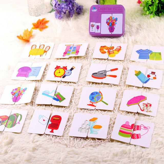 

Головоломка Познавательная карта Автомобиль/Фрукты/Животные/Набор жизни Пара Головоломок Детские игрушки Подарок с металлической коробкой фиолетовый