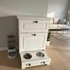For Wood Raised Dog Bowl Stand With Food Storage Cabinet Pet Feeder Station Furniture for Dogs and Cats