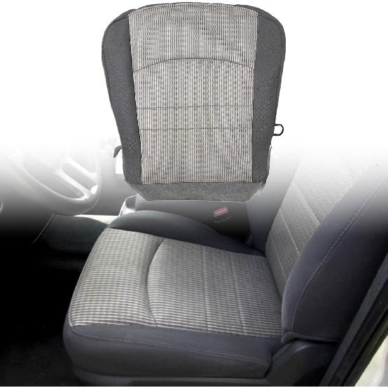 Front Left Driver Side Bottom Replacement Cloth Seat Cover Dark Slate & Medium Graystone Gray Compatible with Dodge Ram 1500 2500 3500 4500 5500 SLT