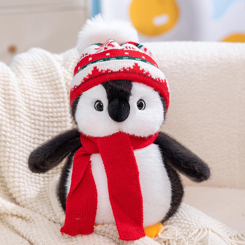 Penguin Plush Toy - Cute Winter Scarf Doll Gift for Kids