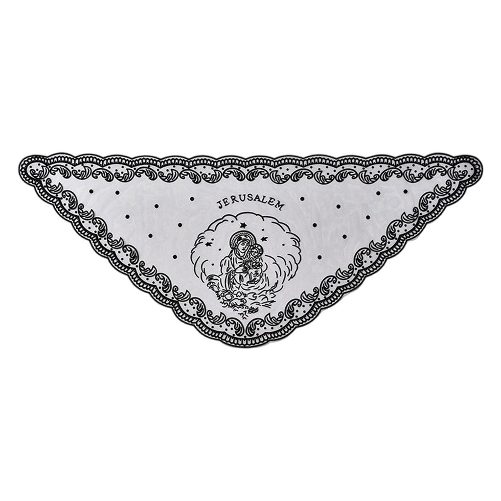 Elegant Embroidered Virgin Mary Scarf Soft & Breathable Shawl Hijab Headscarf for Religious Ceremonies and Daily Wear