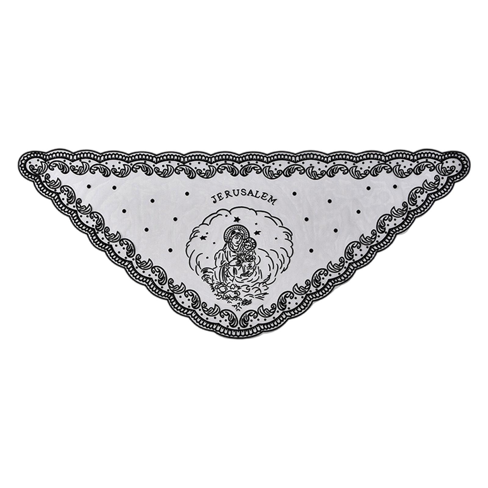 

Exquisited Holy Mother Triangular Wrap Scarf Fashionable Ethnic Style Shawl Scarf for Church Event and Personal Outfits
