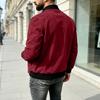 Men's Jacket Casual Vintage Long Sleeve Color Zip Up Outerwear for Spring and Fall