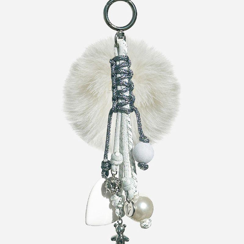 

VERRYTASTE Multi Weaving Fur Keyring - White Fur White Fur