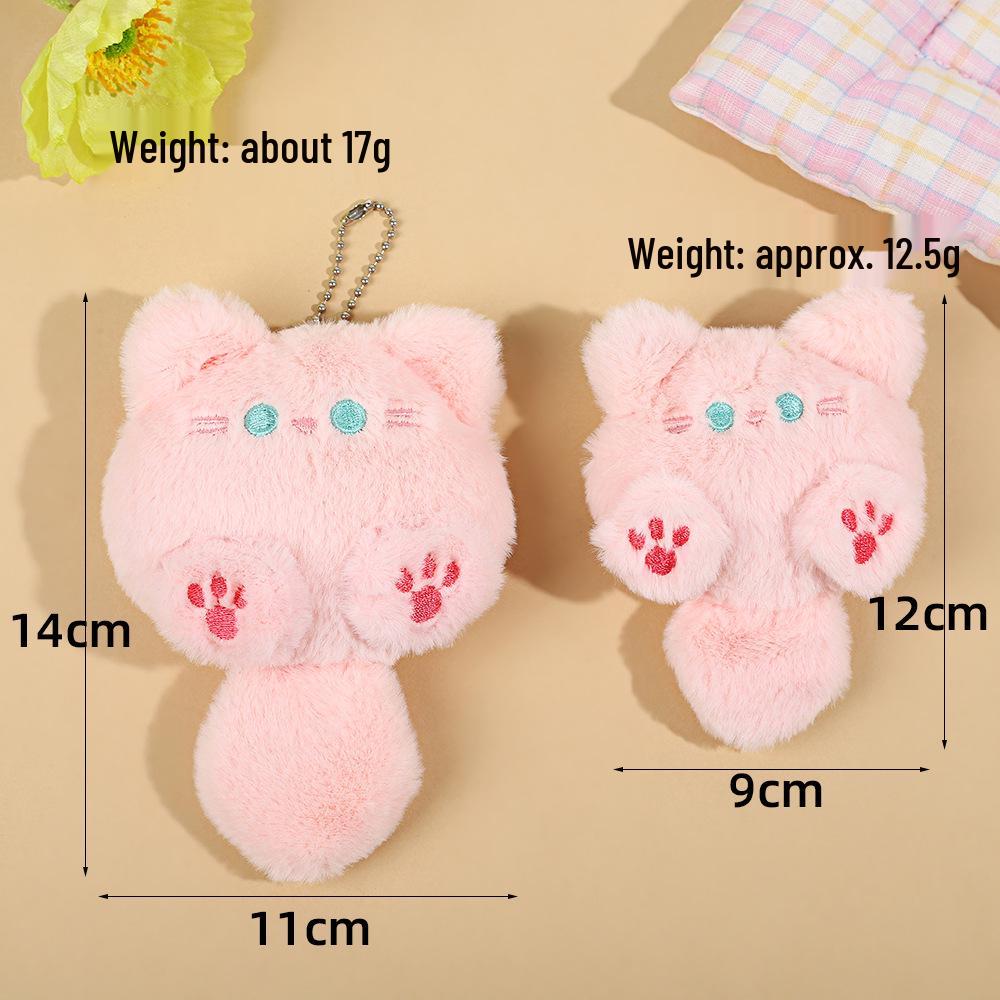 Adorable Cartoon Cat Plush Keychain - DIY Schoolbag Pendant