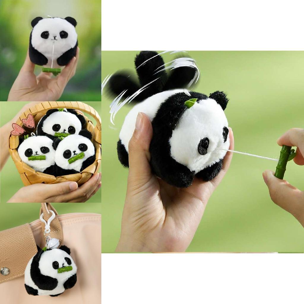Cute Panda Plush Keychain Rope Toy Bag Pendant Gift For Kids And Adults