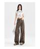 2024 Women's High-Waisted Leopard Print Wide-Leg Jeans for Petite - Autumn/Winter Collection