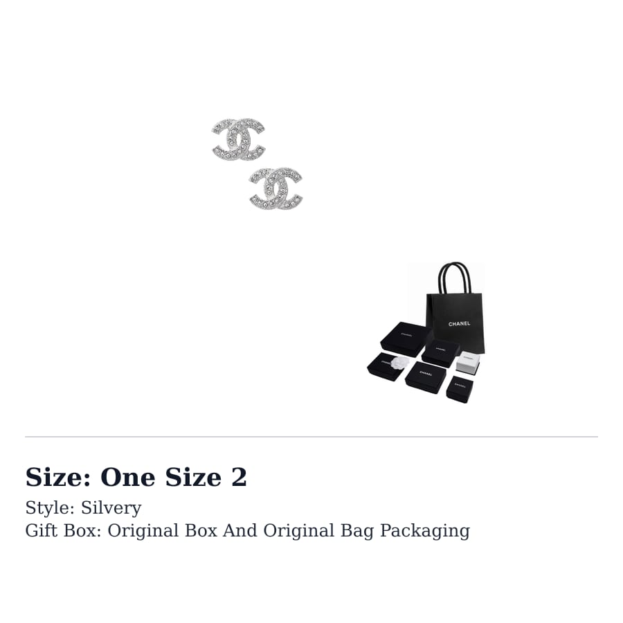 CHANEL Metal Stud Earrings Women`s Silver