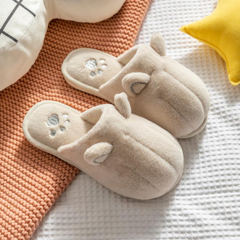 Cute Cat Paw Slippers For Women Men Winter Non Slip Warm Home Indoor Comfort Footwear