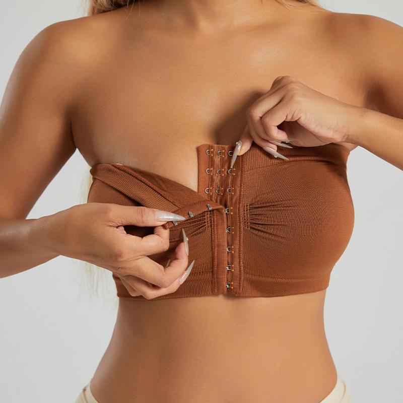 Dámská neviditelná podprsenka s přední přezkou, velká velikost, push-up, letní trubkový top s zavinovacím hrudníkem, L-6XL