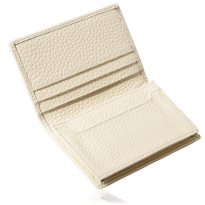 

[MALFY] Genuine leather business card holder, business card case (off white)