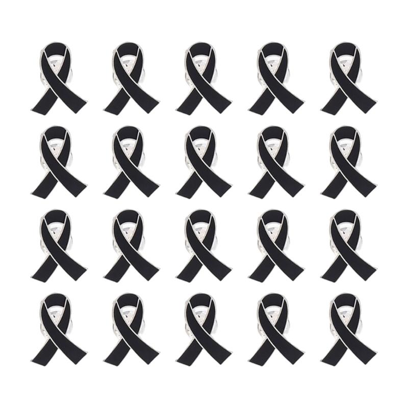 Brože s mašlí ze slitiny pro dobrovolníky Balení 20 ks Brož pro povědomí o rakovině Charitativní šperky Dárky