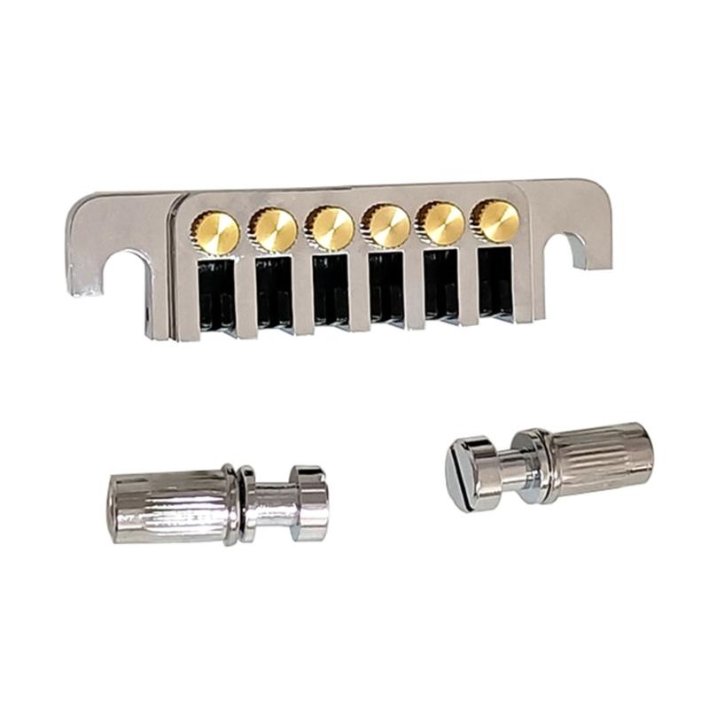 Guitar Bridges with Studs and Inserts Replacement 6 String Electric Guitar Bridge Vintage 6 Style Stopbar Tailpiece 1
