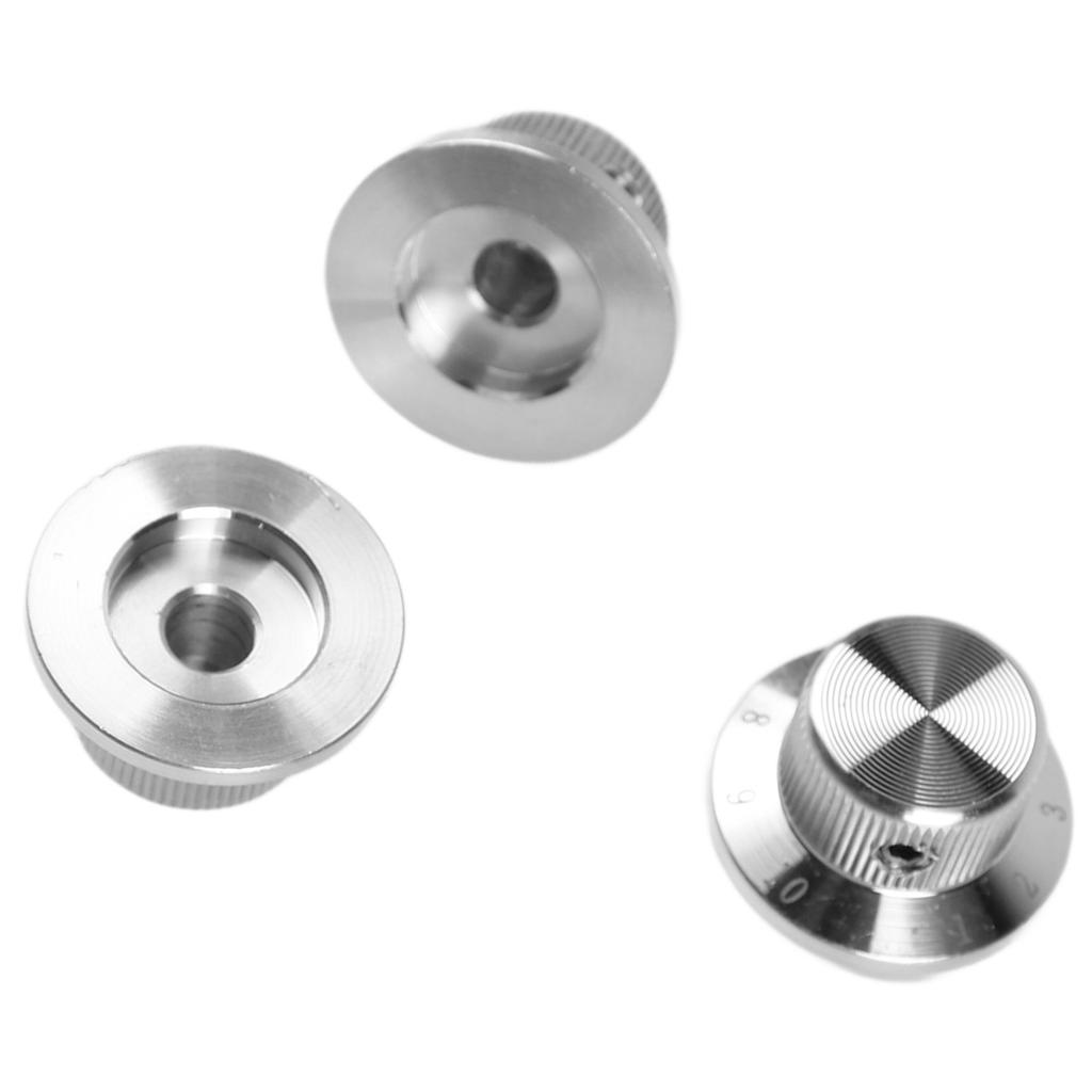 3Pcs Guitar Knob Metal Fine Surface Burrs Free Guitar Volume Control Knob Replacement with Hole