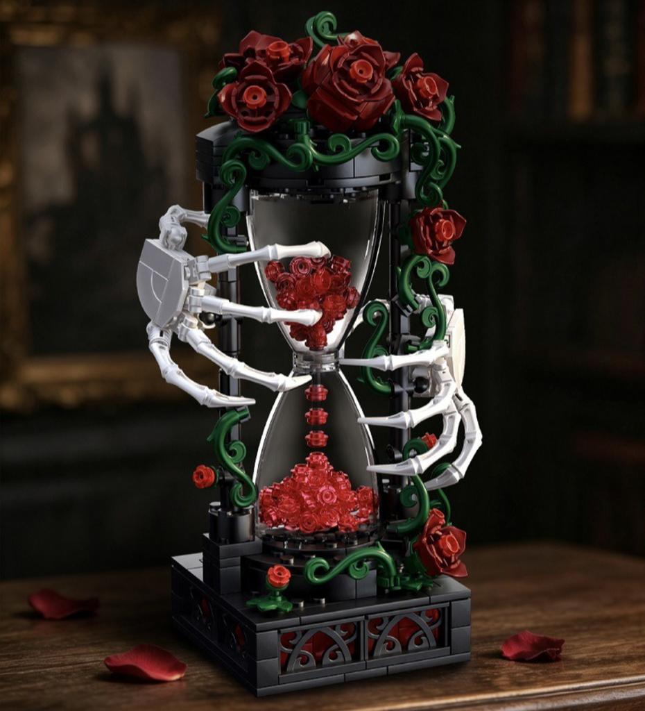 MOC Gothic Skeleton Hourglass Black Spine Sword Lost Rhyme Building Blocks Set Chord Special Dark Rose Toy Special Holiday Gifts