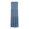 Women's Fashion Sleeveless Pleated Loose V-Neck Mid-Length Colour Dresses