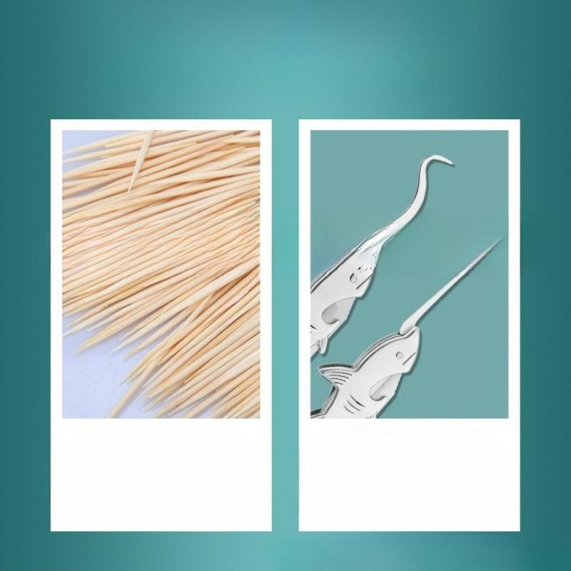 1Pc 304 Stainless Steel Toothpick, Knife, Tooth Picking, Portable Ultra-fine Anti-blocking Hook, Crochet Can Open The Bottle and Buckle The Teeth,
