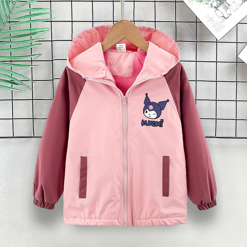 Girls Big Kids Fleece Lined Long Sleeve Casual Windbreaker Jacket Outerwear