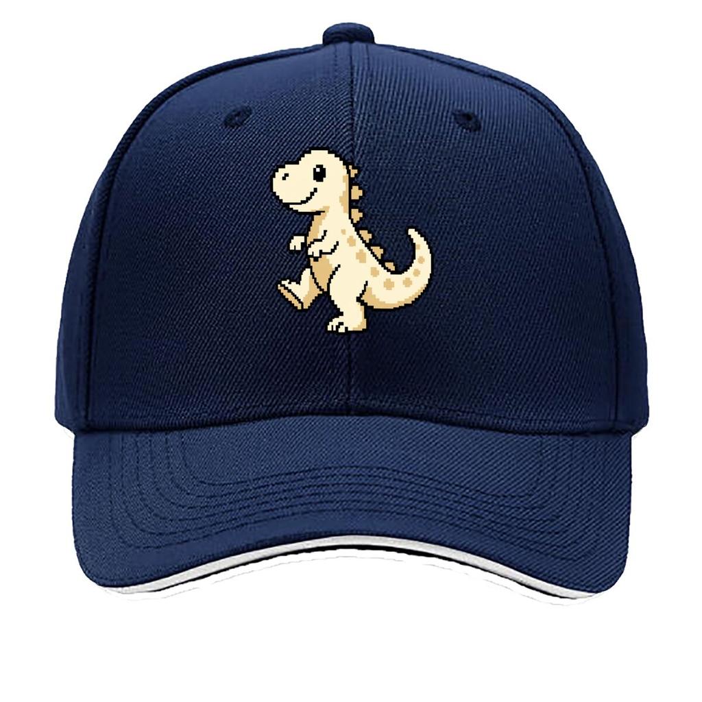 Playful Pixel Dinosaur Outline Graph Sandwich Baseball Cap Sun Cap Outdoor Workouts Hat