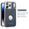 Luxury Crocodile-Patterned Leather Magsafe Case For iPhone 17 16 15 14 13 12 11 Pro Max 17Air With Folding Stand Flannel Lining