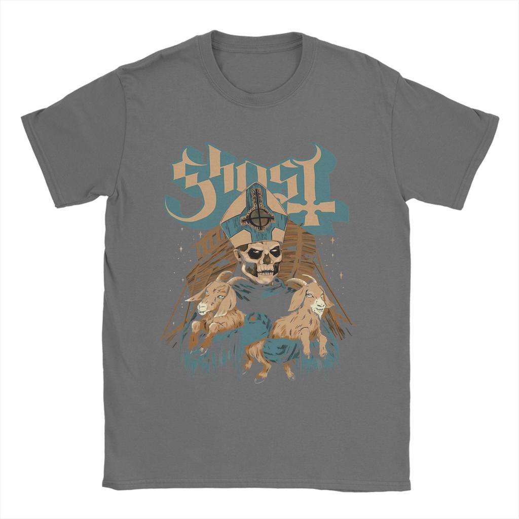 Men Ghost Band T Shirt  Pure Cotton Tops Vintage Short Sleeve Crew Neck Tee Shirt Gift Idea T-Shirt