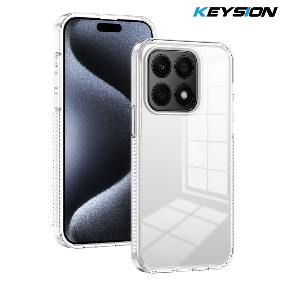 

KEYSION Прозрачный чехол для HONOR X6b X6A X6 ТПУ+ПК Нескользящий HD Прозрачный Противоударный Чехол для телефона для Huawei Honor X8b X8A X8 5G for Honor X8b чистый