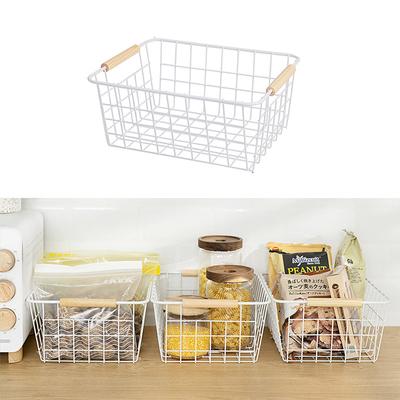 Ins Wind Wrought Iron Storage Basket Japanese Desktop Storage Basket Bathroom Simple Storage Basket Kitchen Storage Box Desk Organizer