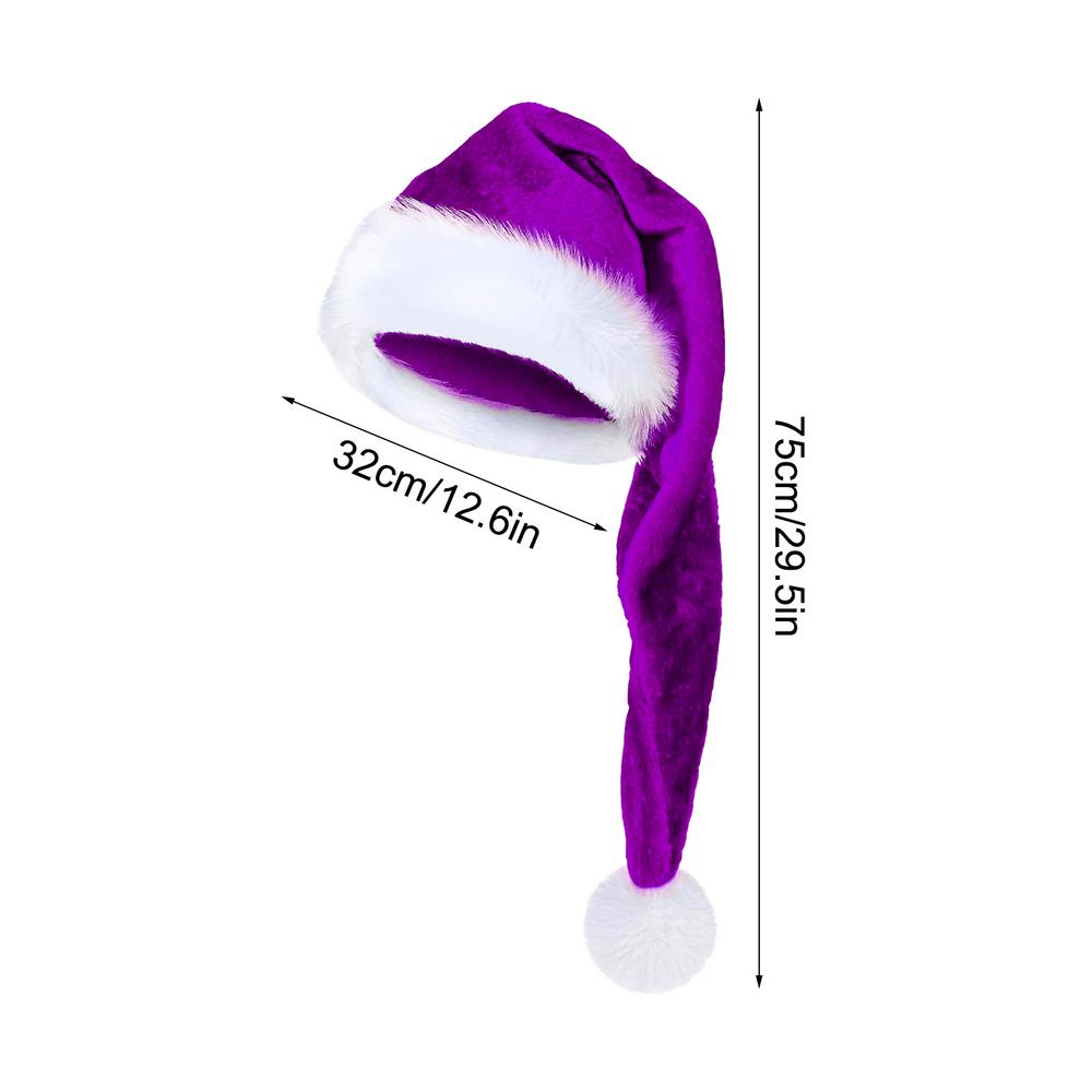 Long Santa Hats Adult Warm Soft Velvet Santa Hats Adult Unisex Adults Cosplay Costume Christmas Hat For New Year Holiday one size фиолетовый