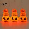 Light-Up Pumpkin Ornament Halloween Stacking Light, LED Light-up Decoration for Lantern Party, Glowing Hanging with Metal Ring Portable Light