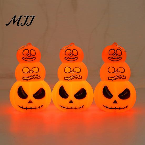 Light-Up Pumpkin Ornament Halloween Stacking Light, LED Light-up Decoration for Lantern Party, Glowing Hanging with Metal Ring Portable Light