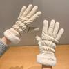 Winter Gloves for Women, Fleece-Lined, Thickened, Warm, Cute, Suitable for Cycling, Windproof, Cold-Proof, Touchscreen Compatible, Winter Season