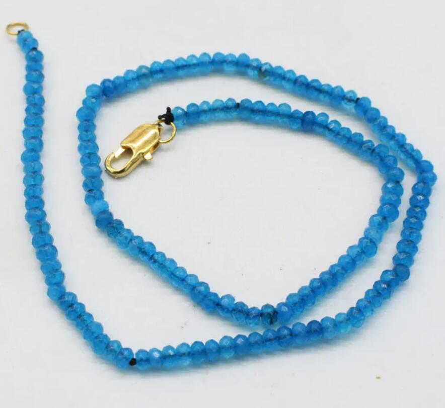 

Новое колье-чокеры с синей яшмой, граненые 4*2 мм, 16 дюймов, оптовая продажа, бусы