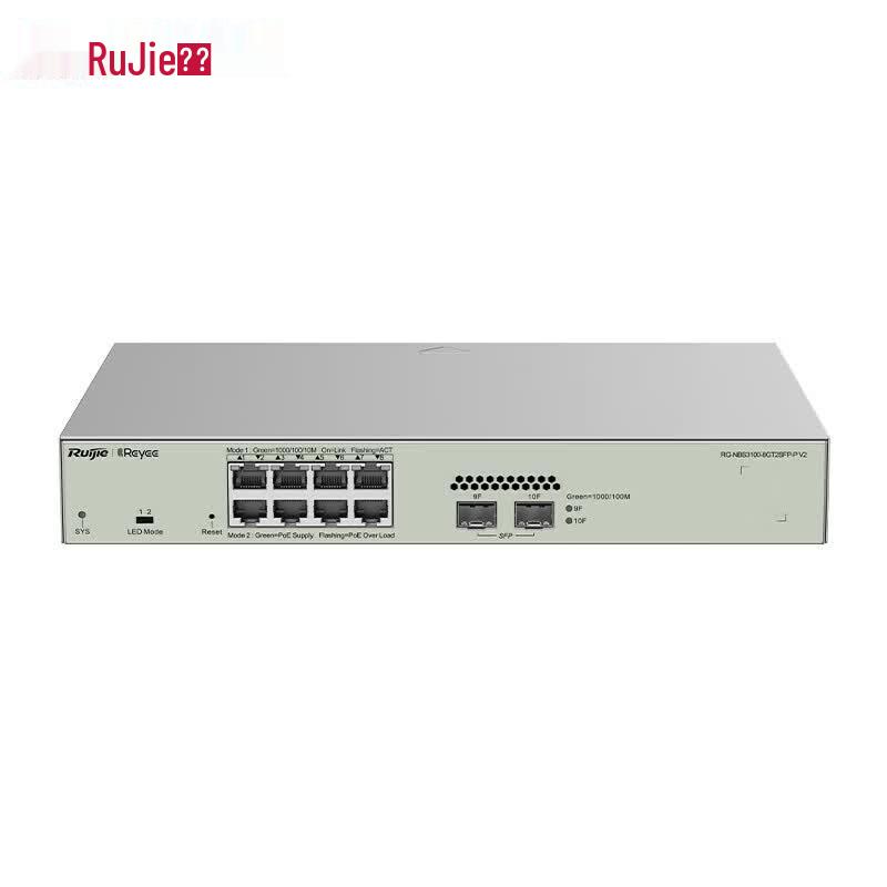Ruijie 8-Port Gigabit AI Managed Layer 2 PoE+ Switch