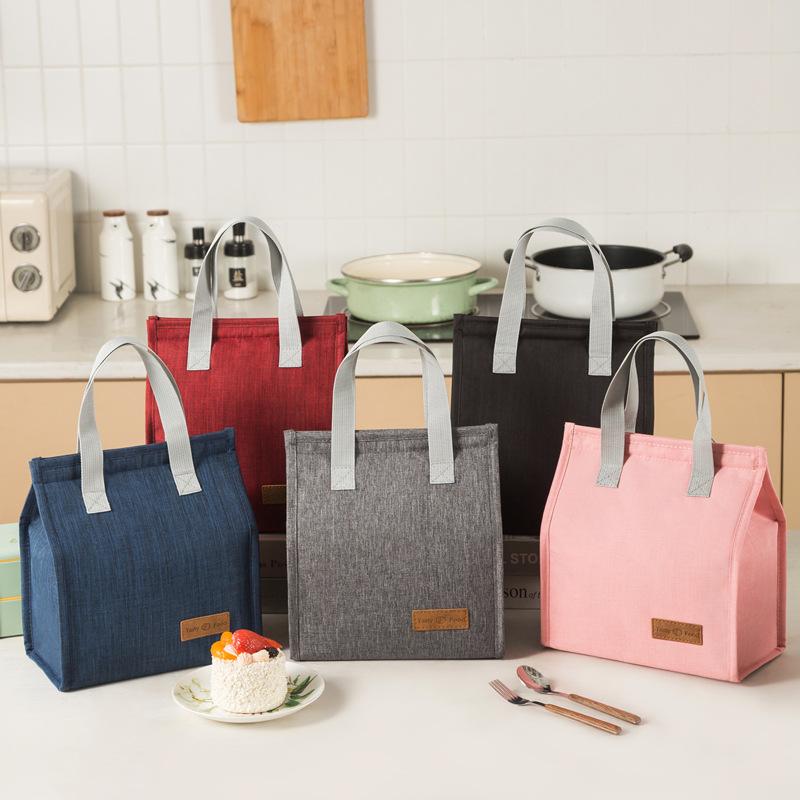 Handheld Large Capacity Lnsulated Lunch Bag Lnsulation Bento Pack Aluminum Foil Rice Bag Meal Pack Ice Pack Student Bento Lunch Handbag Insulation