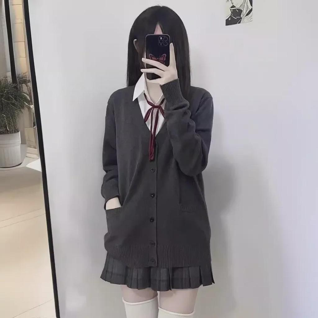 Japanese College-Style JK Uniform Cardigan - Sweet, Versatile, Long-Sleeved Sweater for Autumn/Winter