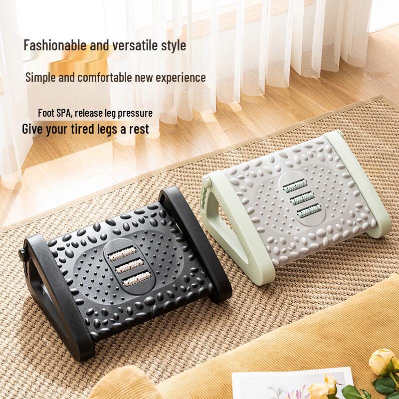 Adjustable Massage Footrest with Rollers