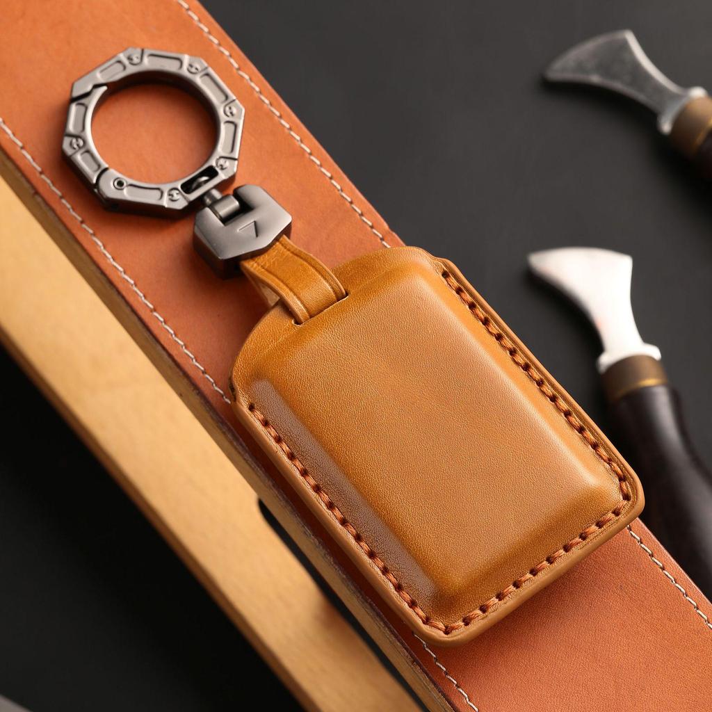 Hochwertige handgefertigte Echtleder-Schlüsselabdeckung für Volvo S90/XC60/XC90