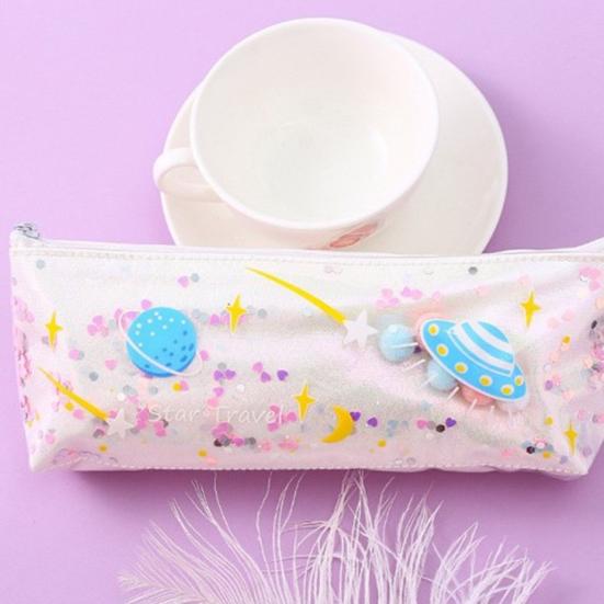 Pencil Case Rectangular Waterproof Stationery Bag with Multiple Compartments Pencil Pouch for Pens Erasers Rulers School Office Supplies