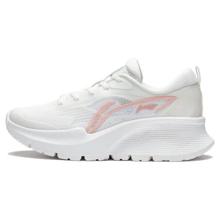 Li Ning EazGo Easy Soft Abrasion Resistant Breathable Low Top Running Shoes Women's White ARST038-3
